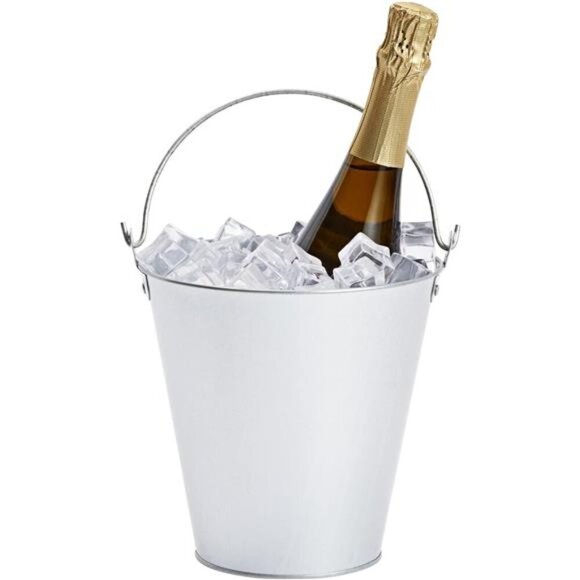 3 Pack Galvanized Metal Ice Buckets for Parties, 7 Inch Tin Pails with Handles - Picture 6 of 7